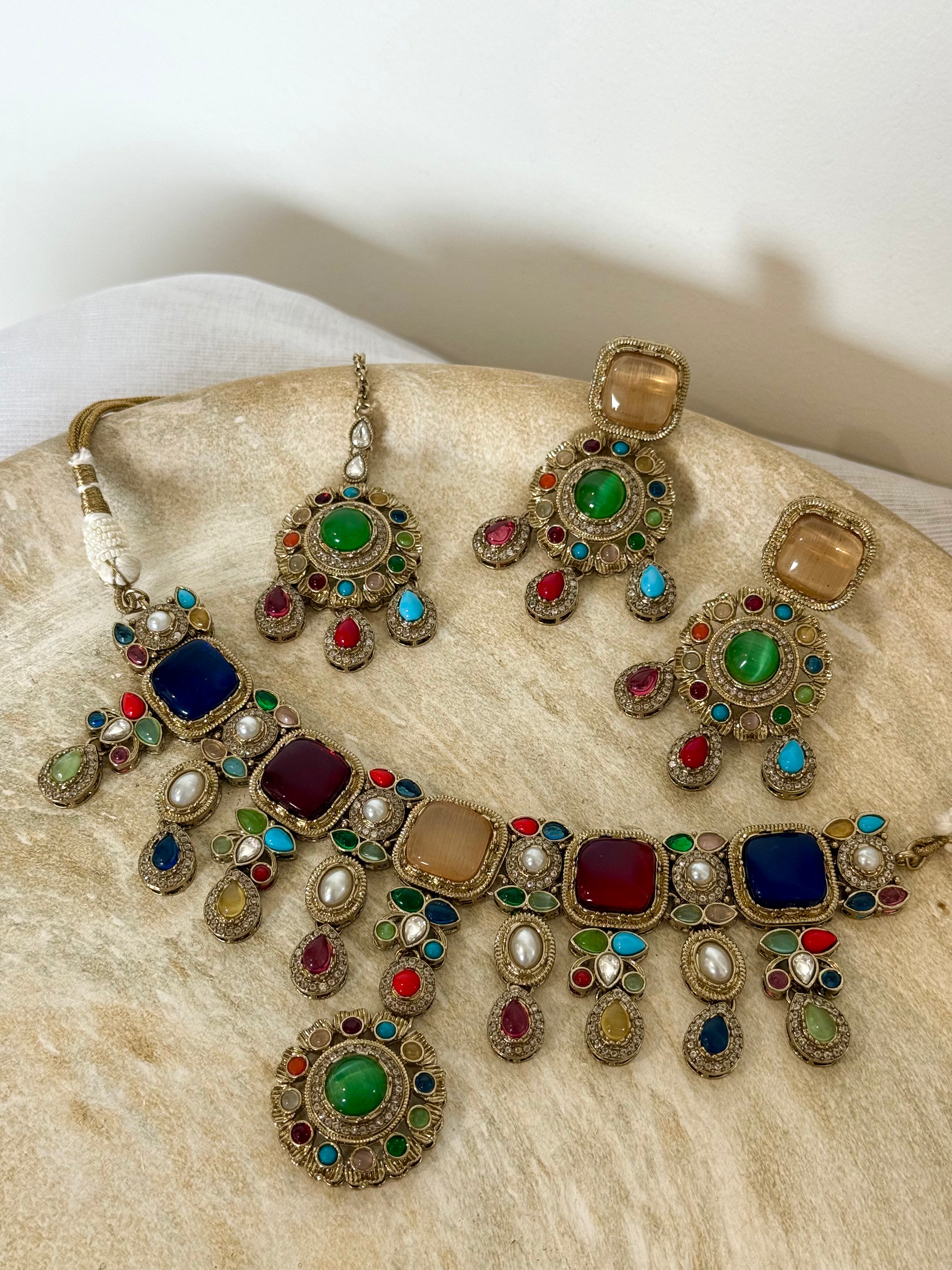 Gulnaaz Necklace Set | Multi