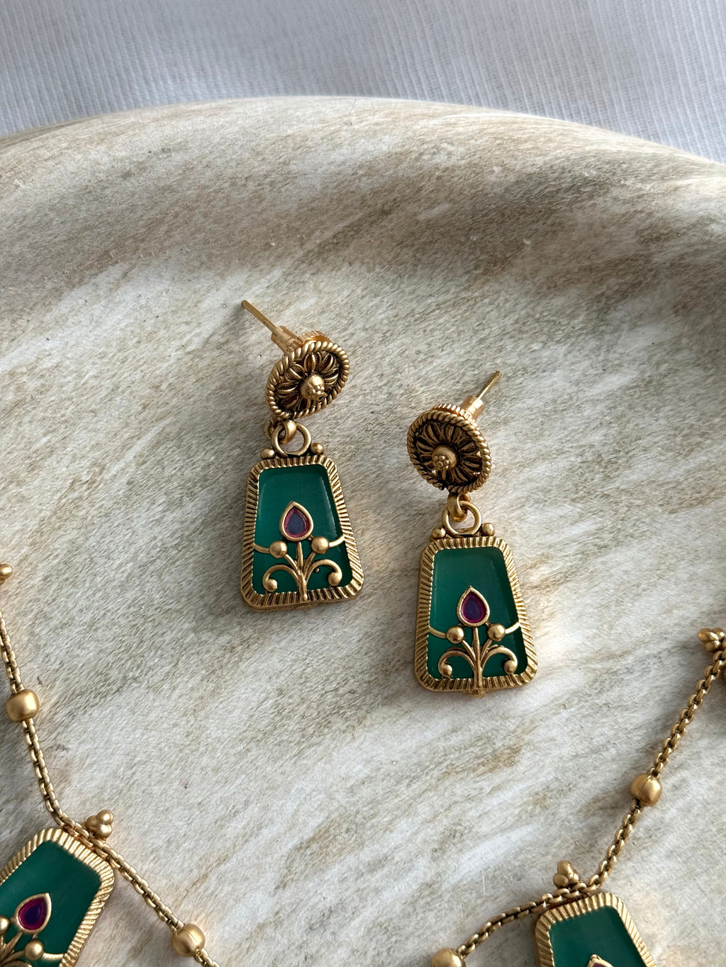 Mehreen Necklace Set | Mint