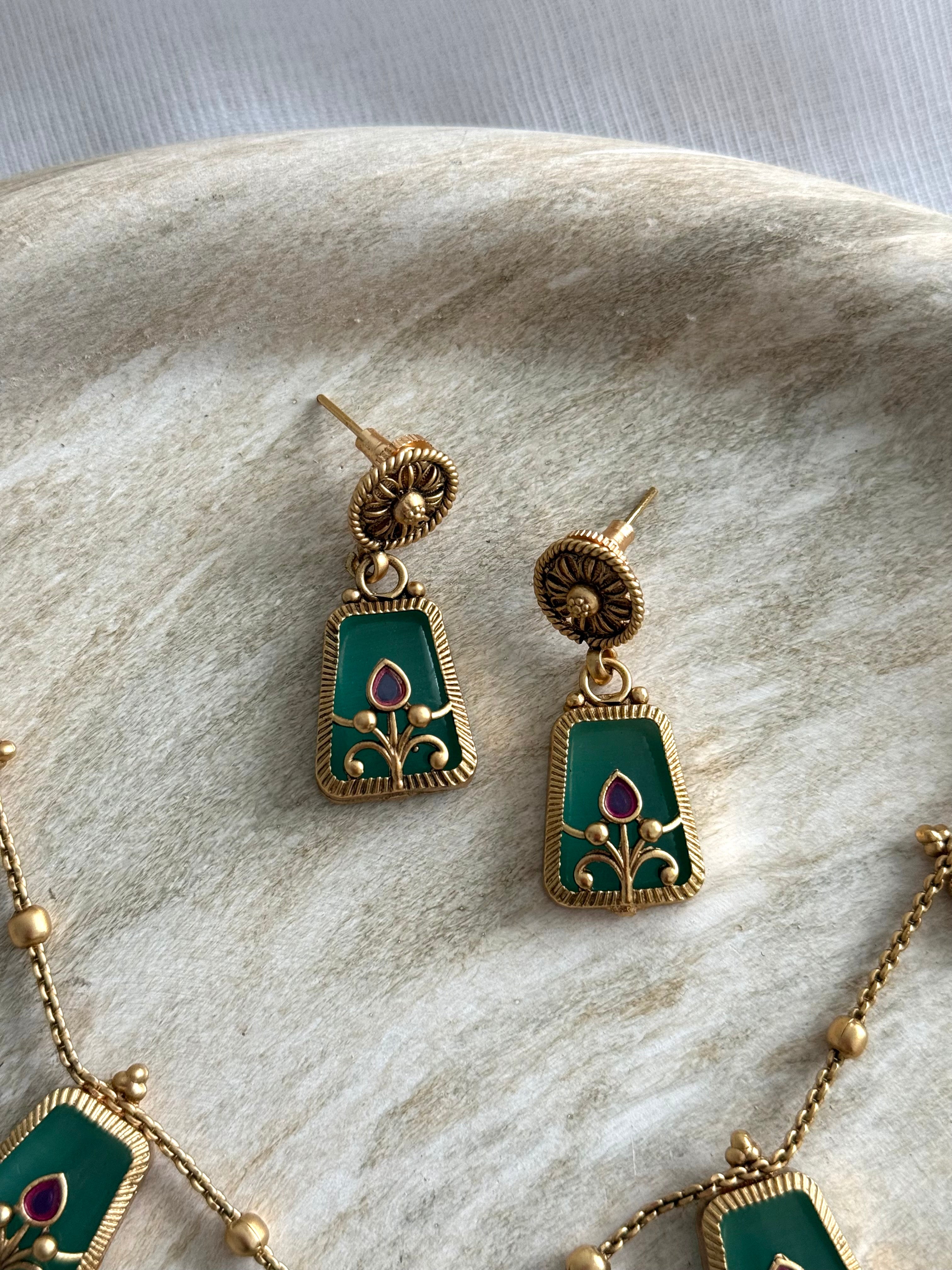 Mehreen Necklace Set | Mint