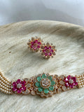 Piyali Necklace Set | Mint Pink