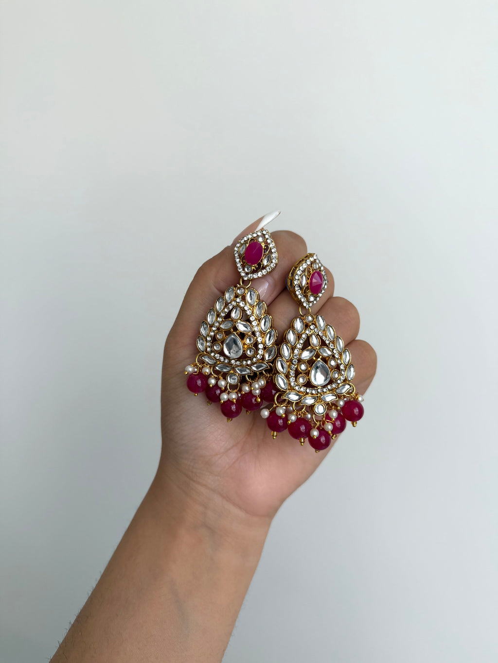 Saanvi Necklace Set | Hot Pink